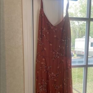 a.n.a Brown/ reddish brown Sundress Sleeveless Spaghetti Strap Mini